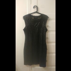 Sleeveless Little Black Sequin Dress